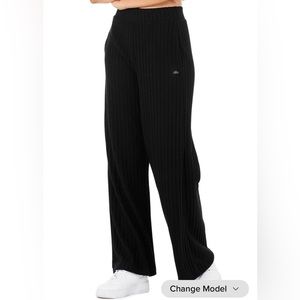 Alo Yoga Ribbed Take Comfort Wide Leg Pant